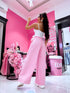 "WHITE LINE" Classic Trousers - SOFT PINK